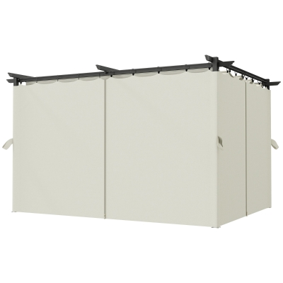 Outsunny Pergola 3x4m Toit Rétractable Anti-UV Patio Crème