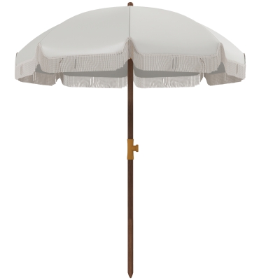 - Umbrelă de plajă cu protecție UV40+ și husă, gri deschis