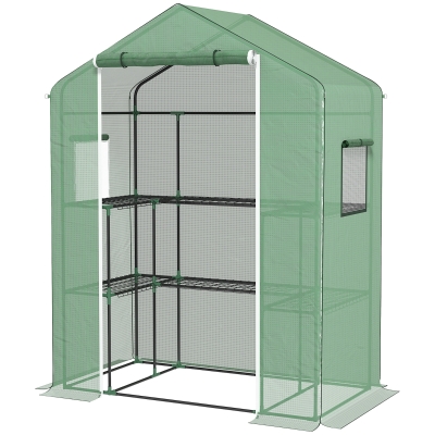 Outsunny Serre U 2 Étagères PE 140x73x190cm Légumes