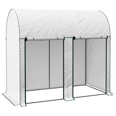 Outsunny Invernadero de Exterior con Doble Puerta con Cremallera y Cubierta de PE para Cultivar Plantas 200x100x178 cm Blanco