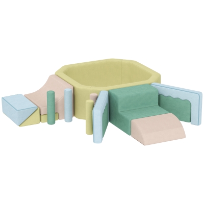 AIYAPLAY Parcours Motricité Bébé avec Piscine à Balles Multicolore