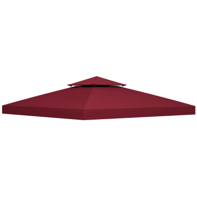 Outsunny Tetto di Ricambio per Gazebo 3x3m a 2 Livelli Rosso