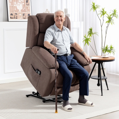 HOMCOM Power Lift Recliner Chair with Massage, Dark Brown