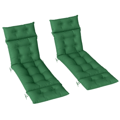 Outsunny Sun Lounger Cushion Set 190x56cm Green