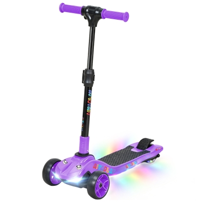 AIYAPLAY Foldable Electric Scooter 3-Wheel Kids Purple
