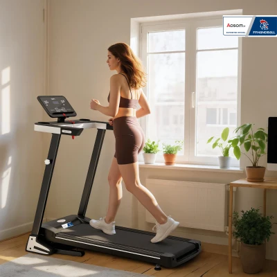 Aosom Tapis de Course Pliable 1-12 Km/h 500W LCD Noir