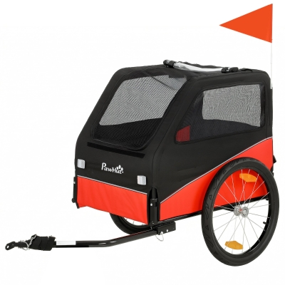PawHut Dog Bike Trailer Cart 20" Wheels Red