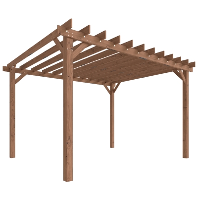 Outsunny Wooden Pergola Gazebo Maple 3.6x3m