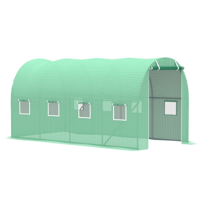 Outsunny Walk-in Greenhouse 4x2m with Zipped Door