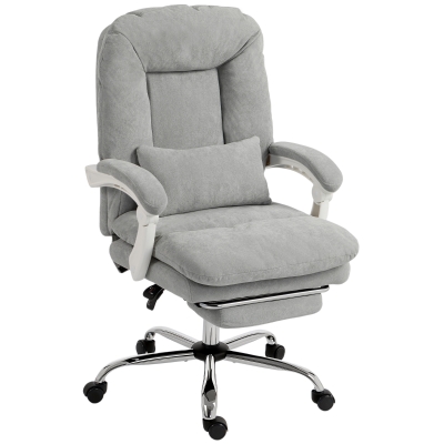 HOMCOM Poltrona da Ufficio 64 x 70 x 116 cm Grigio chiaro