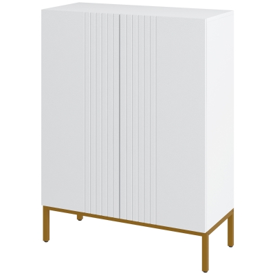 HOMCOM Meuble à Chaussures 15-20 Paires Blanc Réglable