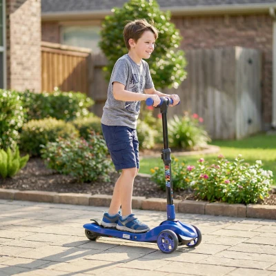 AIYAPLAY Foldable Electric Scooter 3-Wheel Kids Blue