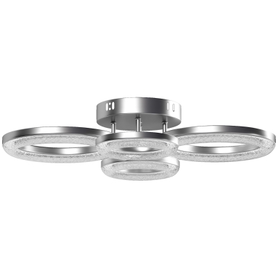 HOMCOM LED Ceiling Light 4 Rings 40W Silver Tone