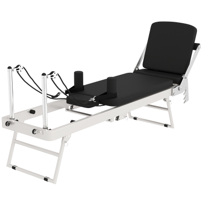 SPORTNOW Reformer Pilates Pliable Acier Blanc 195x56x88cm