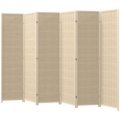 HOMCOM Paravent Bois 6 Panneaux 270x180cm Séparateur Naturel