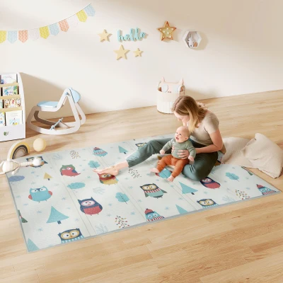 AIYAPLAY Baby-Spielmatte, Tiermuster, Schaumstoff, 1,5 cm dicke Polsterung, rutschfest