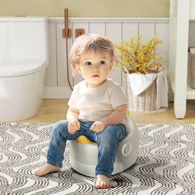 AIYAPLAY 3-in-1 Kinder-Töpfchen, abnehmbarer Sitz, Kunstleder-Polster, bis 50 kg, 6 Monate bis 6 Jahre, Grau