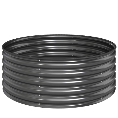 Outsunny Hochbeet, Verzinkter Pflanzkübel mit Sicherheitsrand, Pflanzbox mit offenem Boden, 120 x 120 x 43 cm, Dunkelgrau