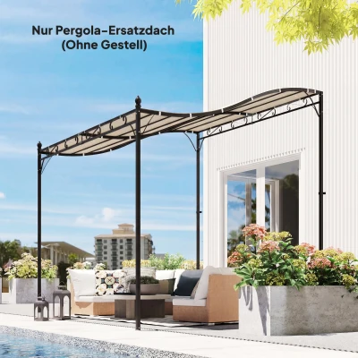 Outsunny Ersatzdach für Pergola Sonnensegel für Terrassenüberdachung Ersatz-Dachplane für 3 x 3 m Pavillon 298x293 cm Cremeweiß