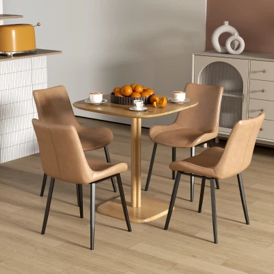 HOMCOM Mesa de Comedor de Madera Mesa de Cocina Cuadrada para 4 Personas para Espacios Pequeños 70x70x75 cm Madera Natural