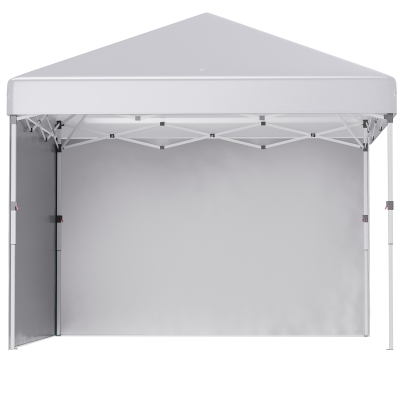 Outsunny Tonnelle de jardin pop-up réglable en hauteur protection 2 parois latérales sac de transport 297 x 297 x 288 cm blanc