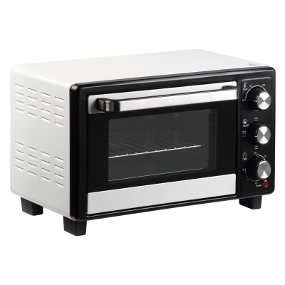 HOMCOM Horno Portátil 16L 1400W con 3 Modos de Calor Temporizador Bandeja de Horneado y Rejilla 44x32x28,1 cm Blanco y Negro
