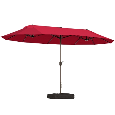 Outsunny Parasol Jardin XXL Bordeaux Manivelle Acier Polyester