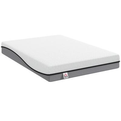 HOMCOM Colchão 140x200cm H3 médio-firme 20 cm de altura Ergonômico, Respirável de espuma viscoelástica com gel, OEKO-TEX & CertiPUR