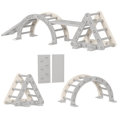 AIYAPLAY Triangle Escalade Enfants 8 en 1 Gris 279x80x69 cm