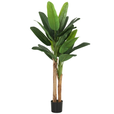 HOMCOM Set di 2 piante artificiali 17x17x150cm Verde