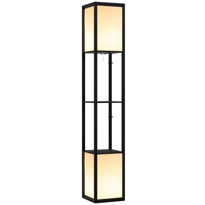 HOMCOM Modern Shelf Floor Lamp 156cm Black