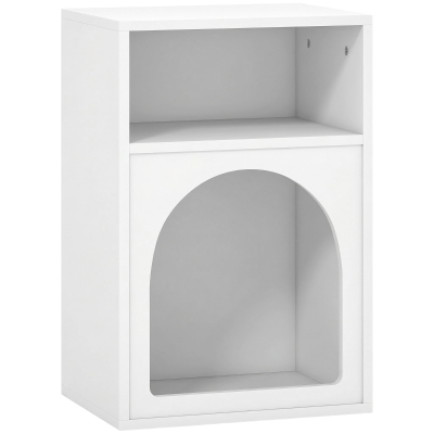 HOMCOM Bedside Table 2-Compartment White