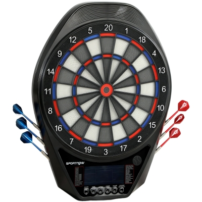 SPORTNOW Cible Fléchettes Électronique LED Rechargeable Noir