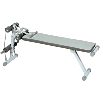 SPORTNOW Banc Musculation Réglable Bleu Blanc 141x52x54-71 cm