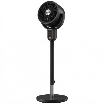 HOMCOM Silent Pedestal Fan 42" 8 Speeds Remote Oscillating Black
