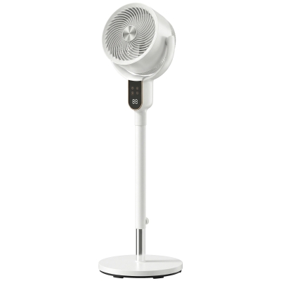 HOMCOM Silent Pedestal Fan 42" 8 Speeds Remote White