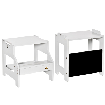 HOMCOM Tour d'Observation Enfant 3-en-1 avec Tableau Noir Gris