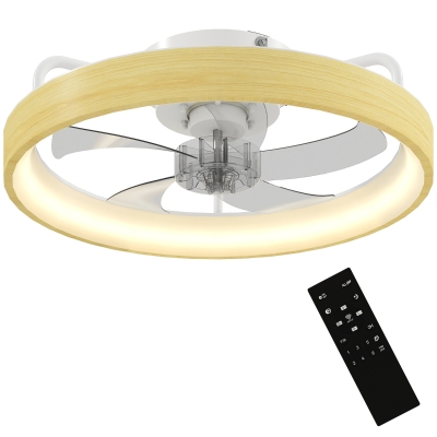 HOMCOM Ventilateur Plafond LED Ø49cm 7 Pales 6 Vitesses Réglable