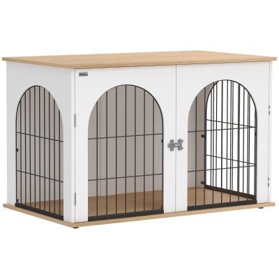 PawHut Dog Crate Furniture Large Indoor Kennel Table Black