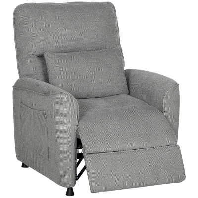 HOMCOM Sillón Relax Reclinable Eléctrico con Calor Lumbar Masaje Vibración Motor Silencioso Función de Memoria Gris Oscuro