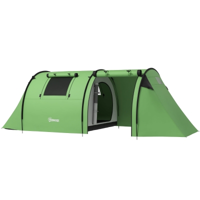 Outsunny Tente Camping 3-4 Pers Imperméable Chambre Séjour Vert