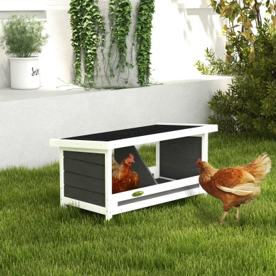 PawHut Pondoir Poules Bois 3 Places Toit Asphalte Gris Noir