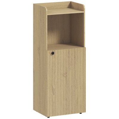 HOMCOM Badezimmerschrank Nischenschrank mit Schrank, offen Regal, verstellbar Regal, Badschrank, 40 x 31 x 104 cm, Gelbeiche