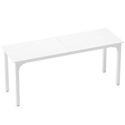 HOMCOM Birou, birou de calculator 180 cm cu blat mare pentru 2 persoane, pentru muncă la domiciliu sau studiu, alb