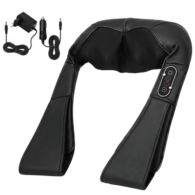 HOMCOM Massageur Shiatsu 3D Cervical Dorsal Chauffant 8 Nœuds Noir