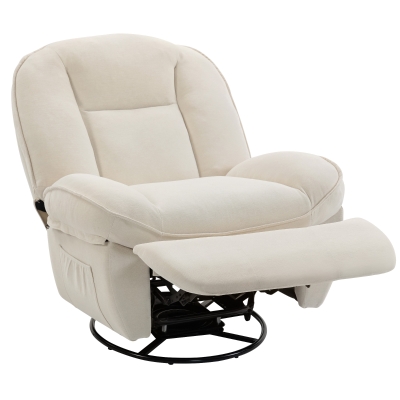 HOMCOM Fauteuil Relax Pivotant Inclinable à Bascule Crème