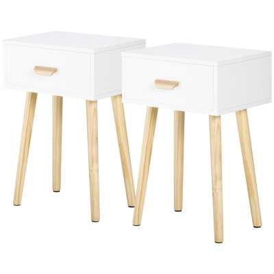HOMCOM Ensemble 2 Tables de Chevet Modernes avec Tiroir Chêne