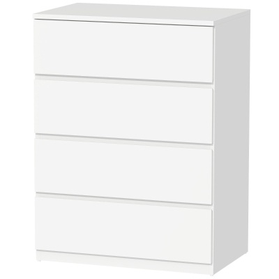 HOMCOM Commode 4 Tiroirs Minimaliste 60x40x80cm Blanc