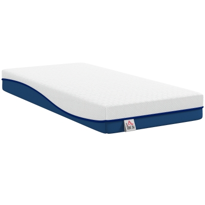 HOMCOM Colchão 190x90 cm Espessura 20 cm Colchão Viscoelástico com Chá Verde Firmeza Média Cama Refrescante com Espuma de Gel