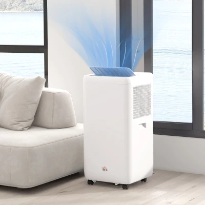 HOMCOM Aire Acondicionado Portátil 12000 BTU 5 en 1 Enfriamiento Deshumidificador Ventilador Temporizador para 35 m² Blanco